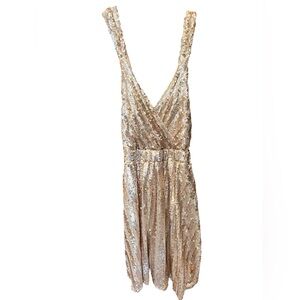 NWT MOD ON TREND Rose Gold Sequined Dress Size L